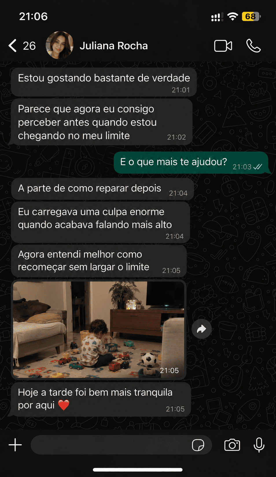 Conversa de WhatsApp com Juliana Rocha